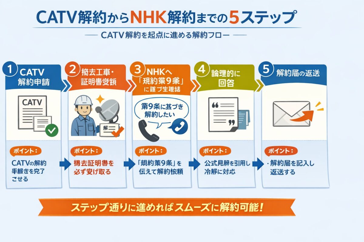 CATV解約を起点としたNHK解約までの5ステップ