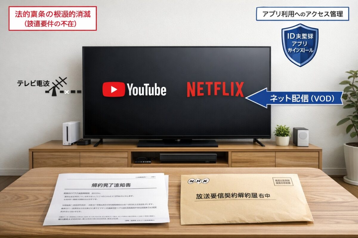 放送法第64条を正しく解釈し、テレビを捨てずにNHK解約を完遂する新常識