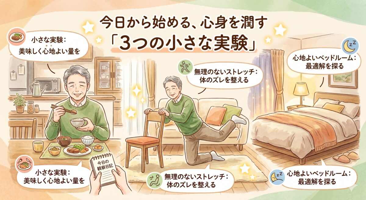 睡眠、食事、軽い運動を無理なく見直す暮らし