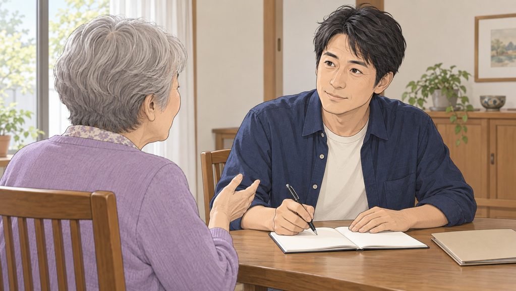 親と書き進めるときは、書ける項目から始める