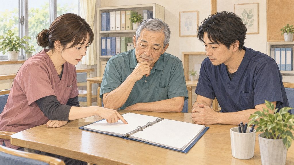 申し送りや利用者への対応は、職場で共有する問題